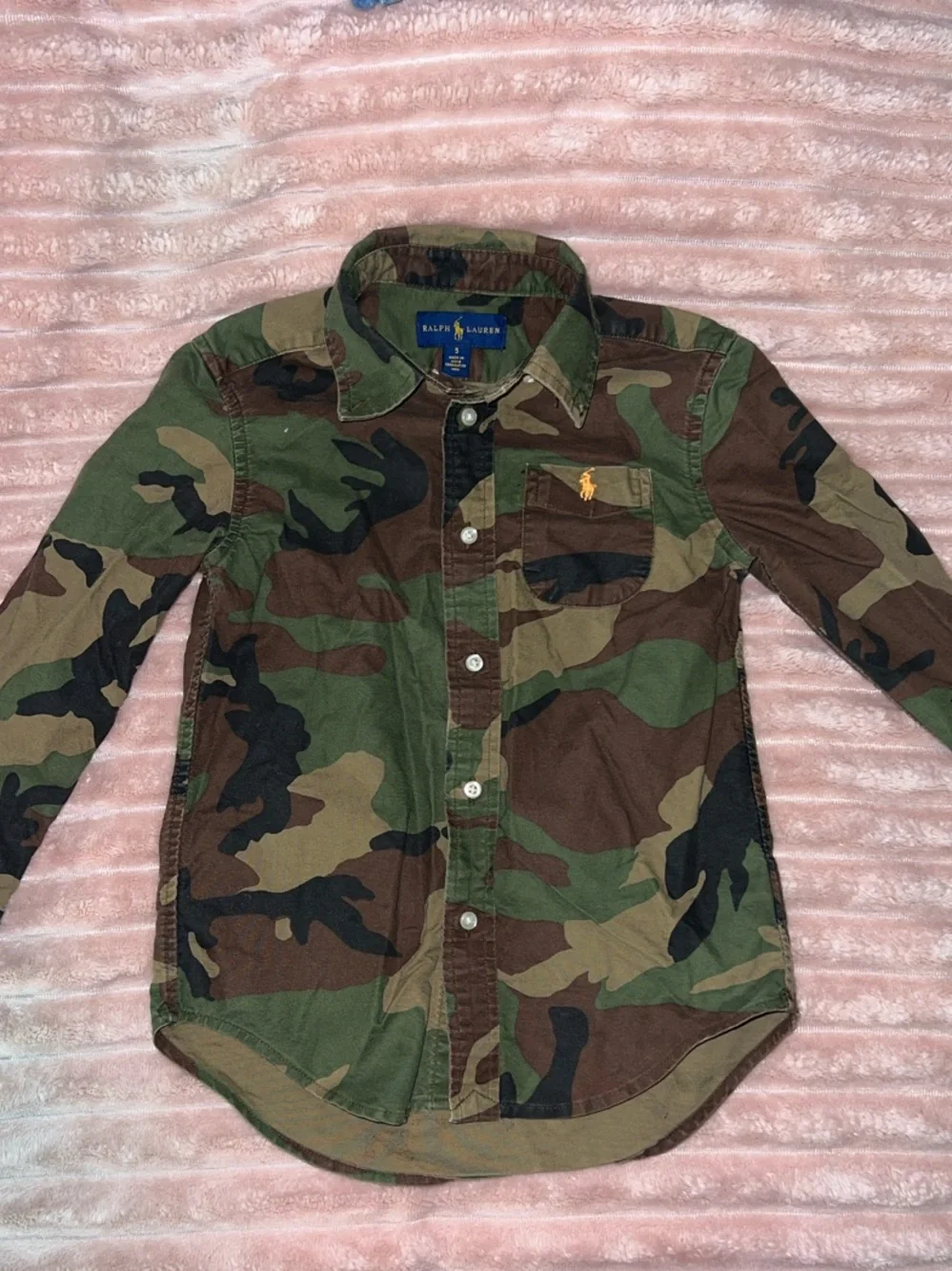 Ralph Lauren Camo Button-Down Shirt in Green and Brown